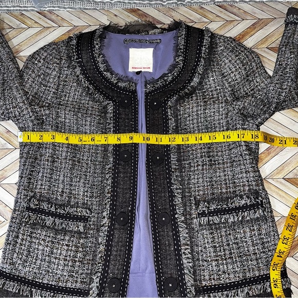 Rebecca Taylor 2 Pc Purple Tweed Dress Jacket‎ A Line Silk Classic Retro Office - Picture 7 of 16